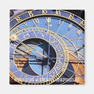 Prag, astronomiska klockdetaljer (Fridge Magnet) Magnet