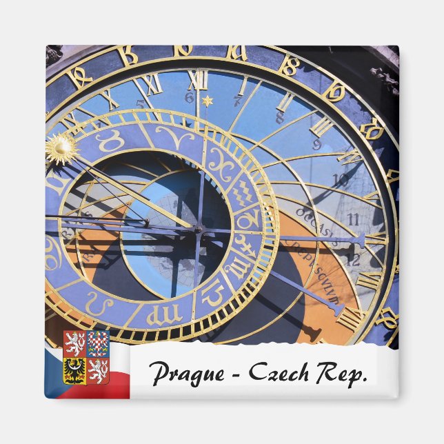Prag, Berömd Astronomisk Klocka / Orloj Magnet (Framsidan)