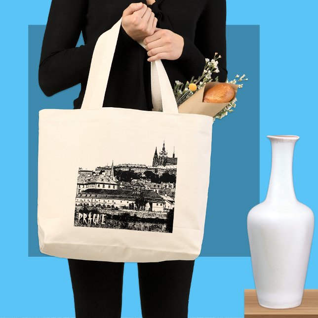 Prag, Berömd, Teckning (arbetsytepåse) Jumbo Tygkasse (Skapare uppladdad)