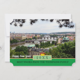 Prag Bridges & Gott nytt år! Kort /Praha