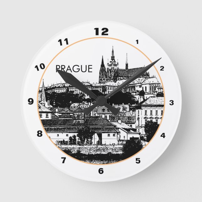 Prag Castle & Cathedral, historisk stadskonst Rund Klocka (Framsida)