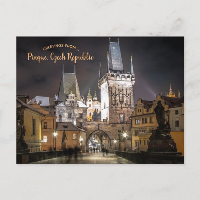 Prag Castle Charles Bridge Czech Republic Design Vykort (Framsida)