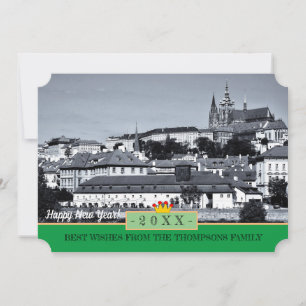 Prag Castle & Gott nytt år! Kort /Praha
