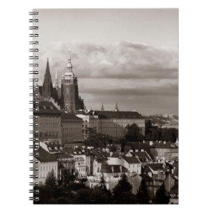 Prag Castle med Saint Vitus-katedral på tjeckiska Anteckningsbok