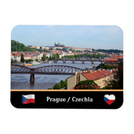 Prag, Castle & River Bridges/Tjeckien Magnet