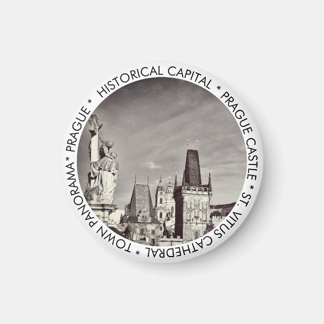 Prag, Charles Bridge, Castle - Czechia Magnet (Framsidan)