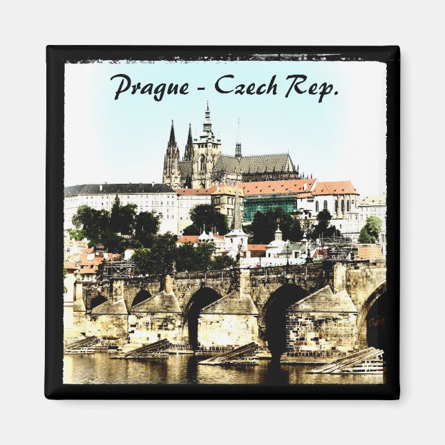Prag - Charles Bridge, Castle (Magnet) Magnet (Framsidan)