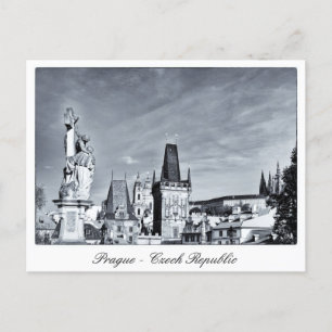 Prag - Charles Bridge, Castle torn / Czech Vykort