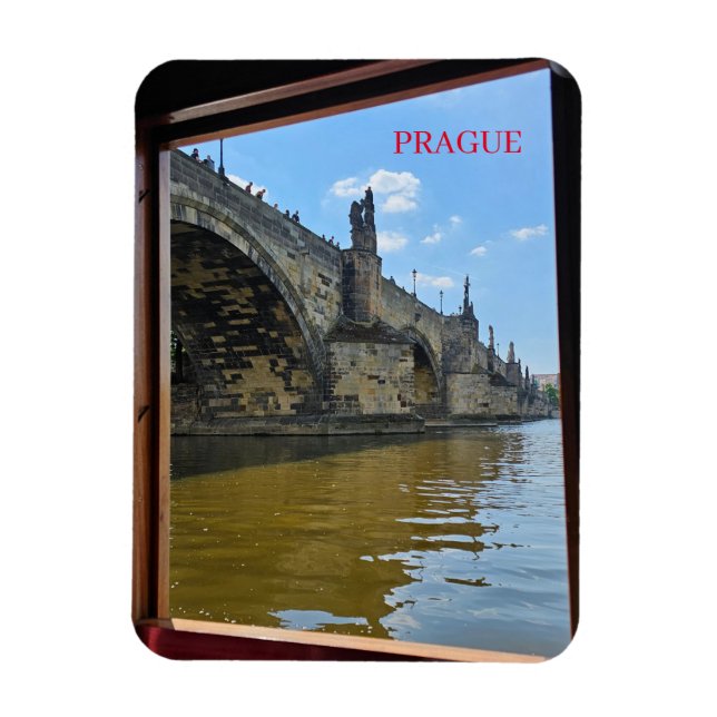 Prag Charles Bridge har bildat vymagnet Magnet (Vertikal)