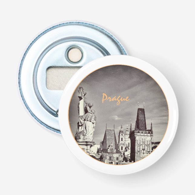 Prag & Charles Bridge, Jesus, Castle/Czechia Flasköppnare (Framsidan)