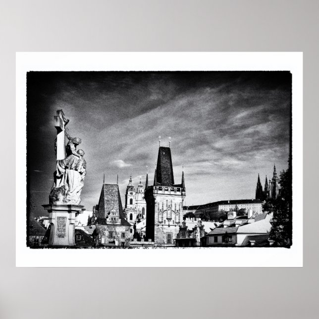 Prag & Charles Bridge Tower /Tjeckien Poster (Framsidan)