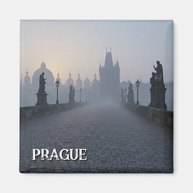 Prag Charles Bridge Travel Magnet (Framsidan)