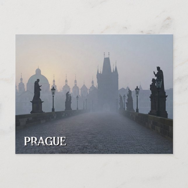 Prag Charles Bridge Travel Vykort (Framsida)