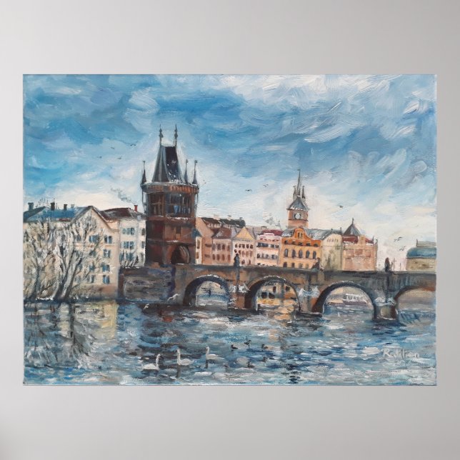 Prag - Charles-Brückenmalerei Poster (Framsidan)