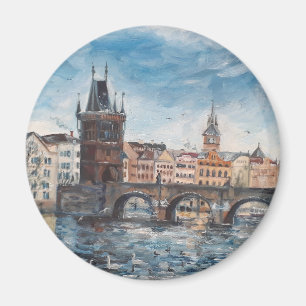 Prag - charles bryggmålning magnet