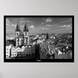 Prag Cityscape (B&W) Poster