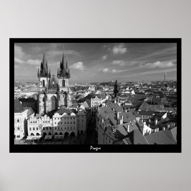Prag Cityscape (B&W) Poster (Framsidan)