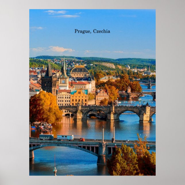 Prag Czechia Bridges Poster (Framsidan)