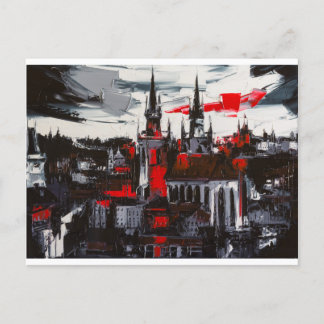 Prag. En vy från fönstret Vykort