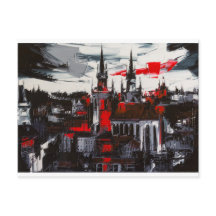 Prag. En vy från fönstret