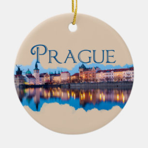 Prag: Evening Skyline Julgransprydnad Keramik