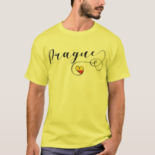 Prag Flagga Heart, Tjeckien T-shirt