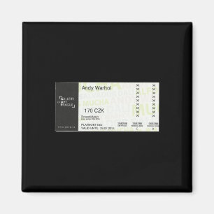 Prag Gallery Exhibition Biljett Sticker Magnet