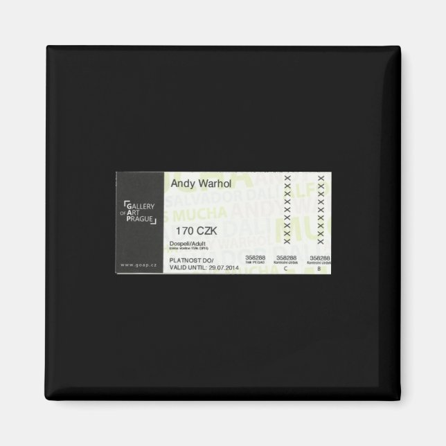 Prag Gallery Exhibition Biljett Sticker Magnet (Framsidan)