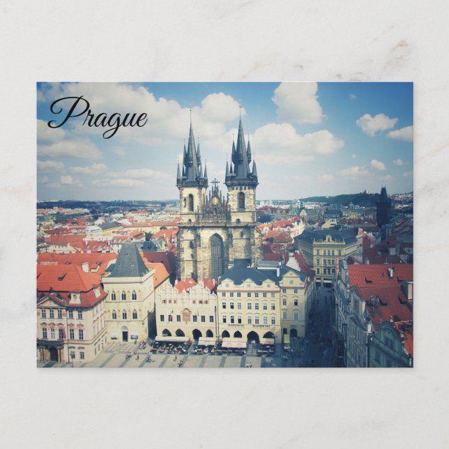 Prag gamla torget vykort (Framsida)