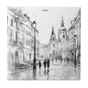 Prag gammal kakelplatta