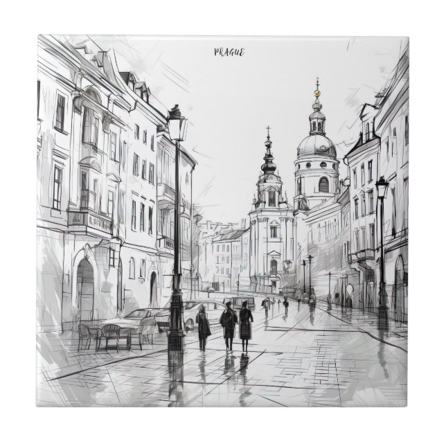 Prag gammal kakelplatta (Framsidan)