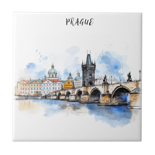 Prag gammal kakelplatta (Framsidan)