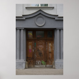 Prag: Graffiti på en klassisk dörr Poster