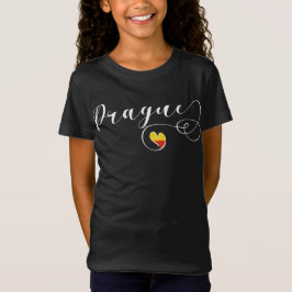 Prag Heart Flagga, Tjeckien T-shirt