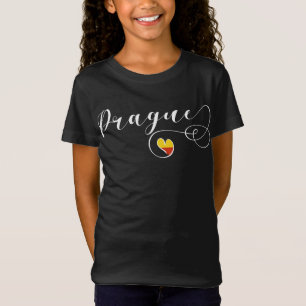 Prag Heart Flagga, Tjeckien T-shirt