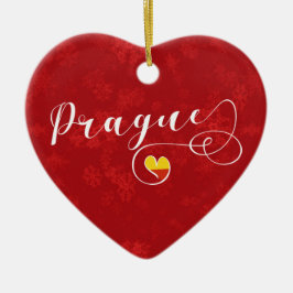 Prag Heart, Julgran Ornament, Tjeckien Julgransprydnad Keramik