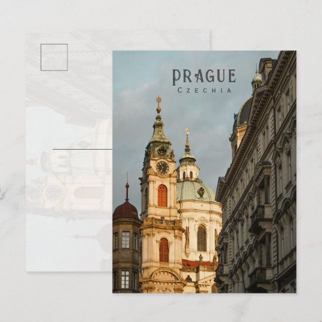 Prag Historisk Arkitektur, Tjeckien reser  Vykort (Fram/baksida)