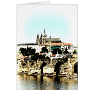Prag, Hradčany Castle, Charles Bridge/Czechia Hälsningskort