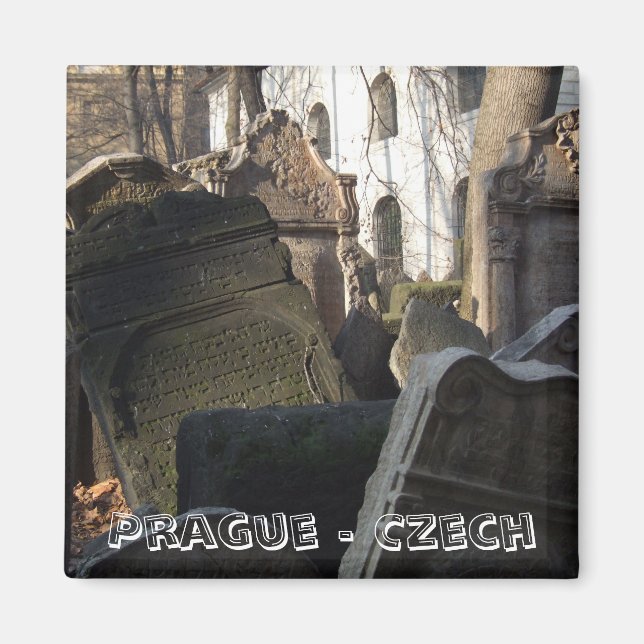 Prag, judisk stensten i kyrkogården (Fridge Magnet (Framsidan)
