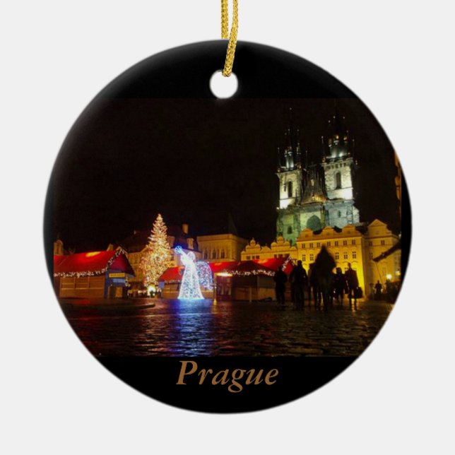 Prag julnatt resa prydnadssmycke julgransprydnad keramik (Framsidan)