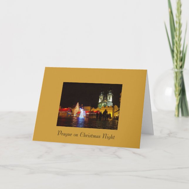 Prag-kvällskort God jul Helgkort (Framsida)