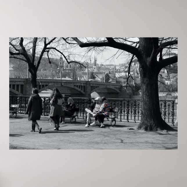 Prag - Mala Strana View med Selektiv Färg Poster (Framsidan)