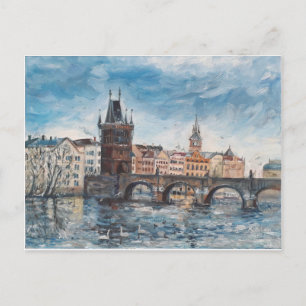 Prag - målning av Charles bridge Vykort