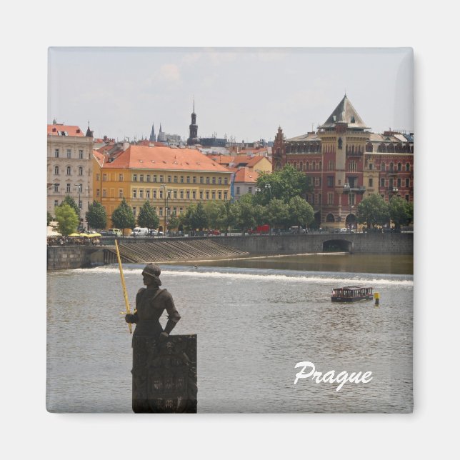 Prag med Moldava Magnet (Framsidan)