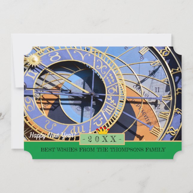 Prag och Gott nytt år! Önskemål-kort/arkitektur Julkort (Framsida)