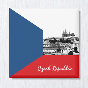 Prag och Tjeckiska flagga - historik /Czechia Magnet