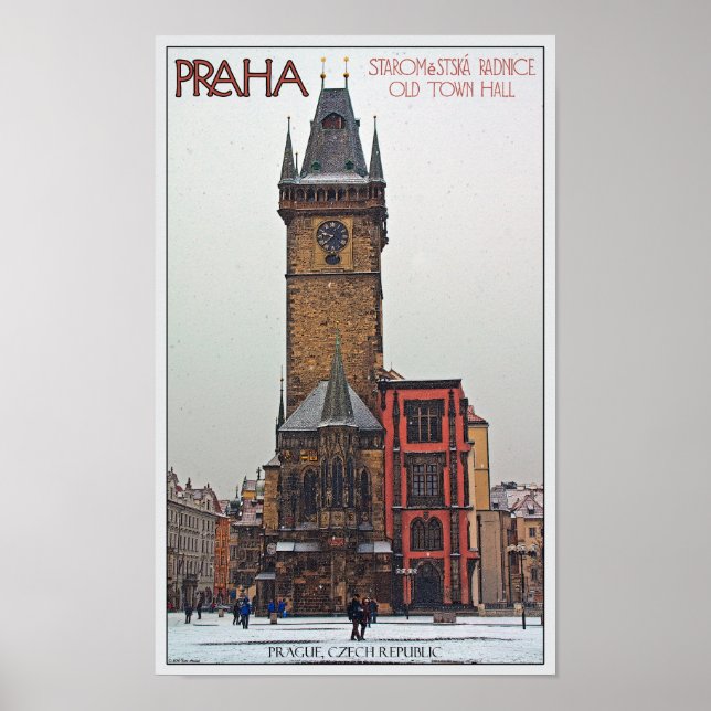 Prag - Old Town Hall Poster (Framsidan)