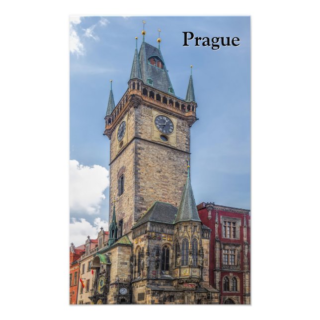 Prag Old Town Hall Tjeckien Fototryck (Framsidan)