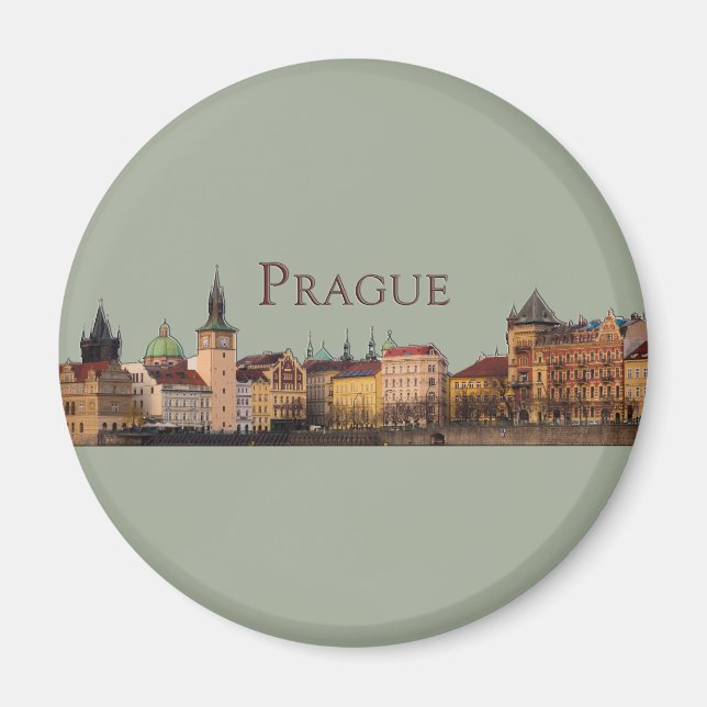 Prag: Old Town Skyline Magnet (Framsidan)