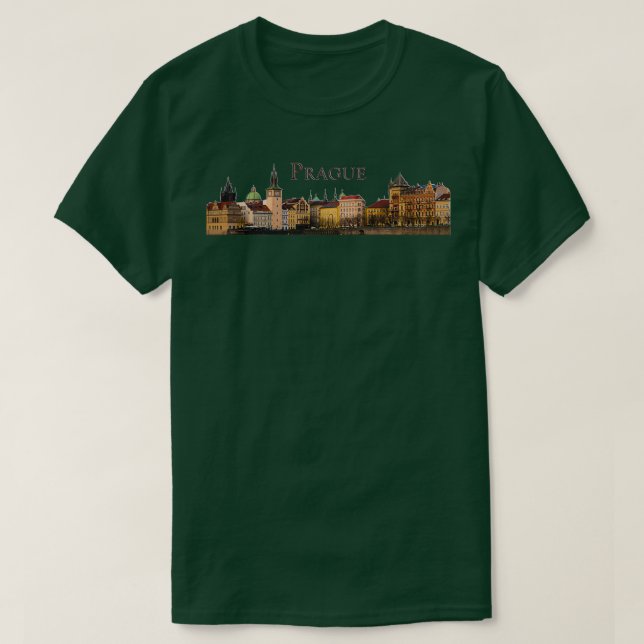 Prag Old Town Skyline T Shirt (Design framsida)